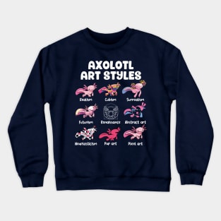 Axolotl Art Styles Crewneck Sweatshirt